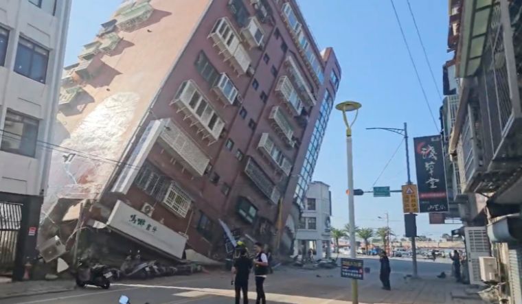 Taiwan building collapses partially after earthquake